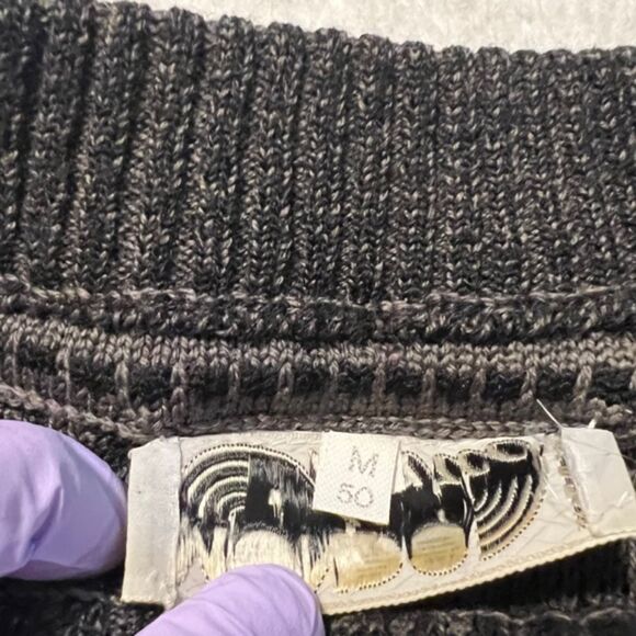 VTG Mondo di Marco Mens Black Gray Diamond Print Wool Blend Sweater Sz Medium - Picture 9 of 14